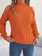 Damenmode, einfarbig, schulterfrei, langärmelig, gestrickt, Rollkragenpullover
